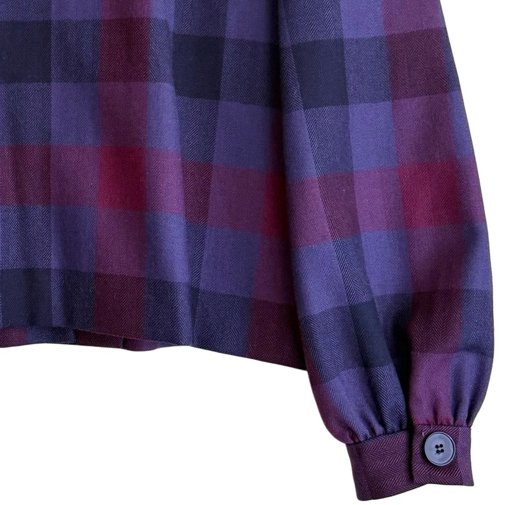 WILLIAM ROYCE 100% Pure Wool Vintage 70’s Colorful Structured Plaid Jacket Sz 14 - Picture 2 of 10